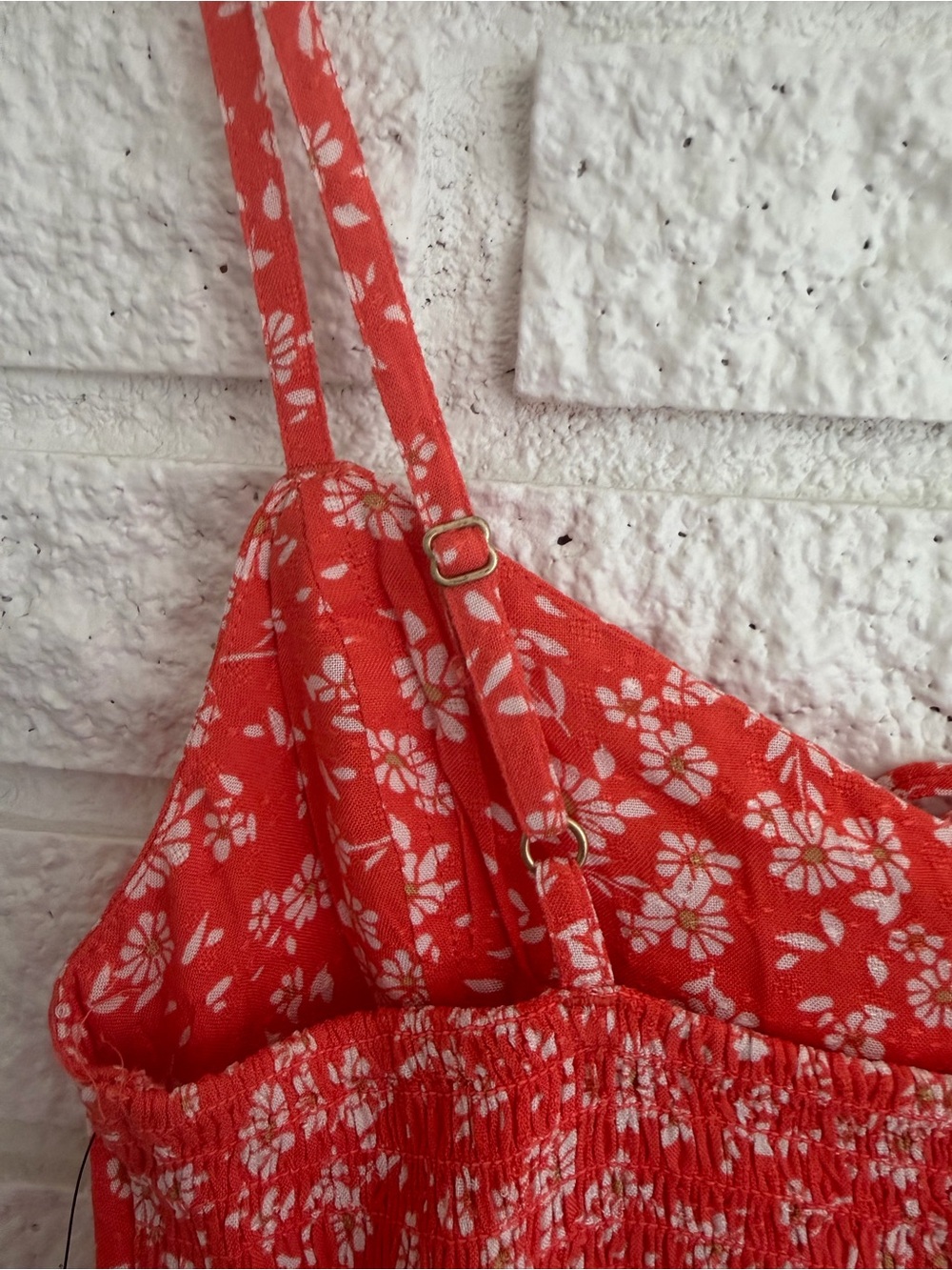 Billabong Texas Beach Coral Floral Tie-Front Mini Dress - Picture 10 of 10